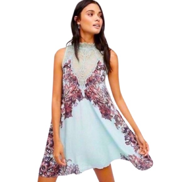 Free People Dresses & Skirts - Free People Marsha Mint Lace Slip Dress Size S EUC